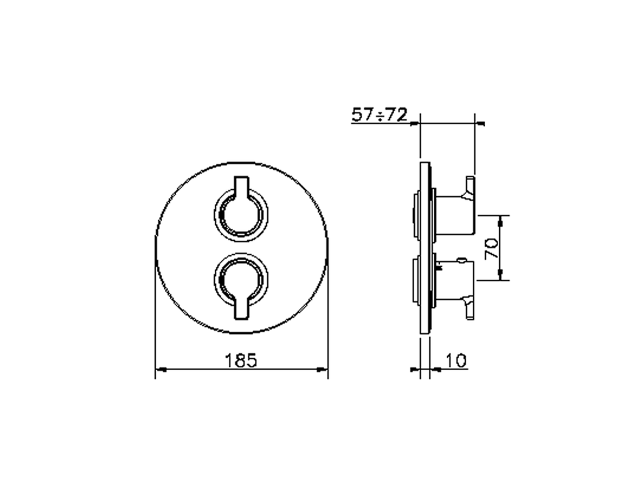 Exposed part for con.thermo.shower valve 1-outlet TENDER_C2007300 - v1