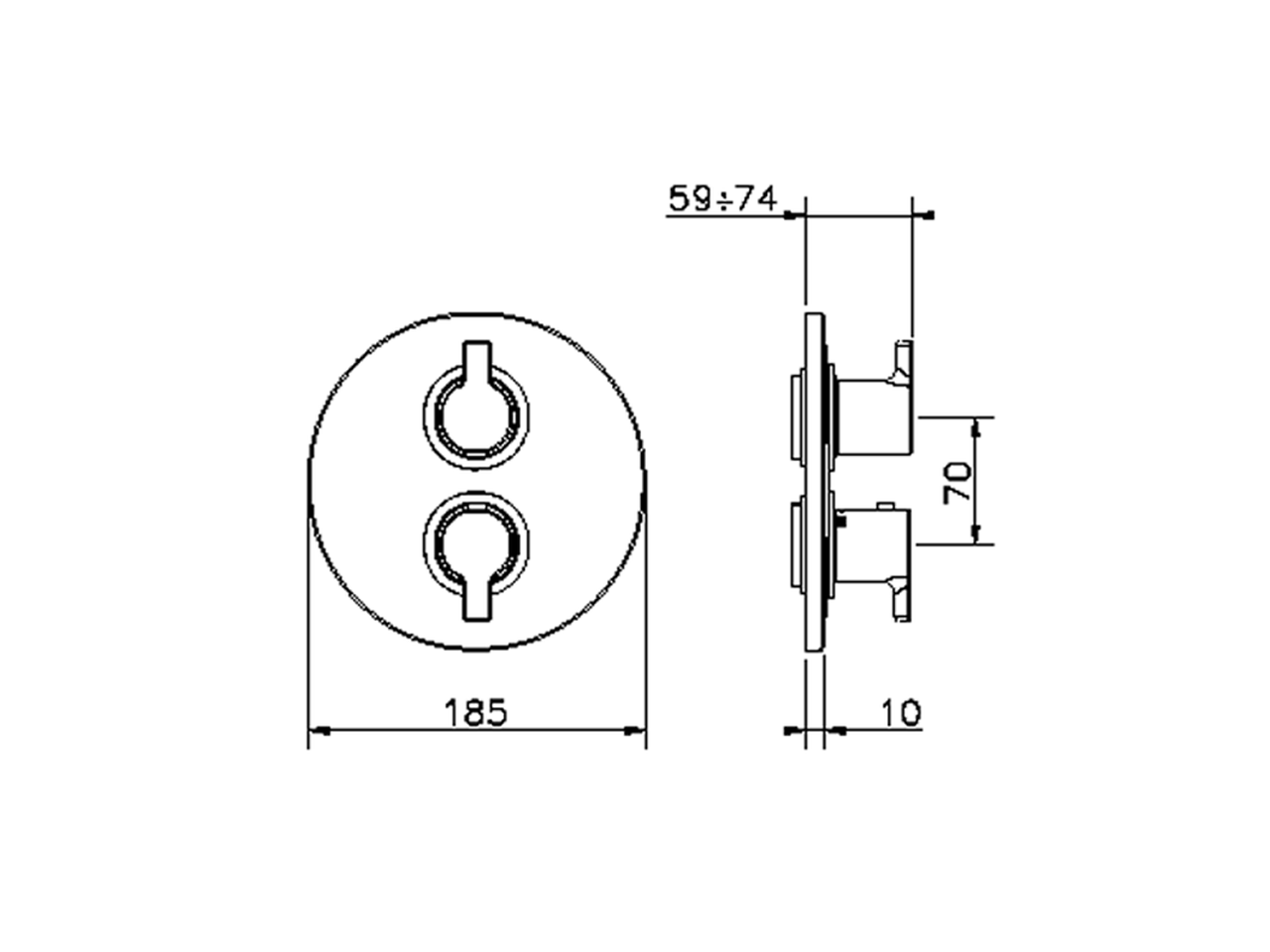 Exposed part for con.thermo.shower valve, 3-outlet TENDER_C2018200 - v1