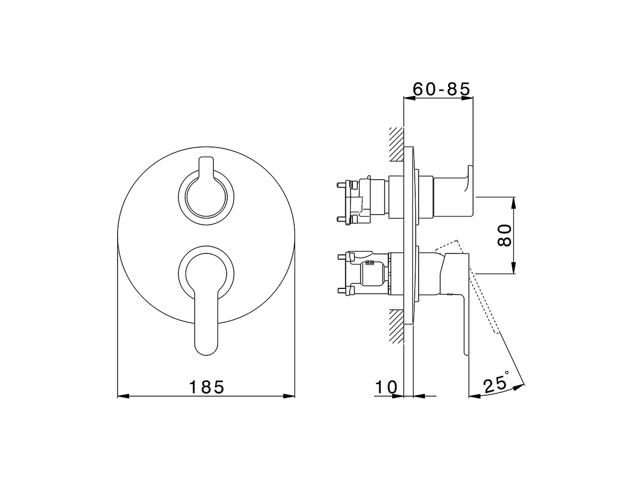Exposed part for Single Lever One Box Valve ONE BOX_C20BM030 - v1