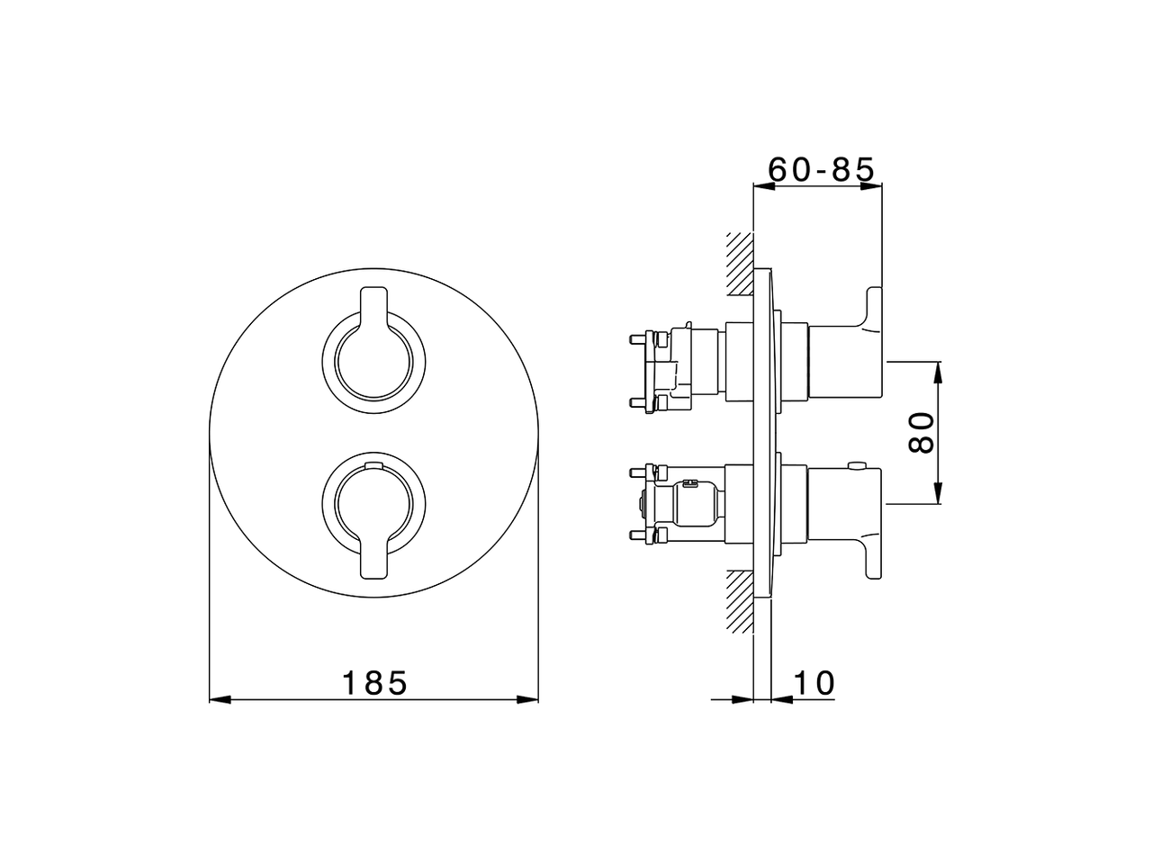 Exposed part for Thermostatic One Box Valve ONE BOX_C20BT030 - v1