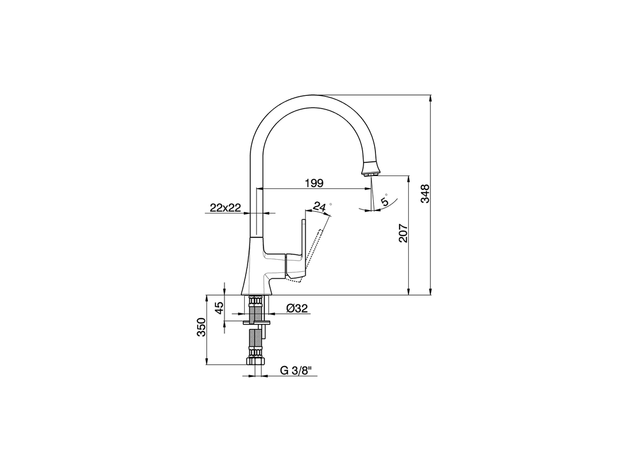 Single lever sink mixer KITCHEN_CE000530 - v1