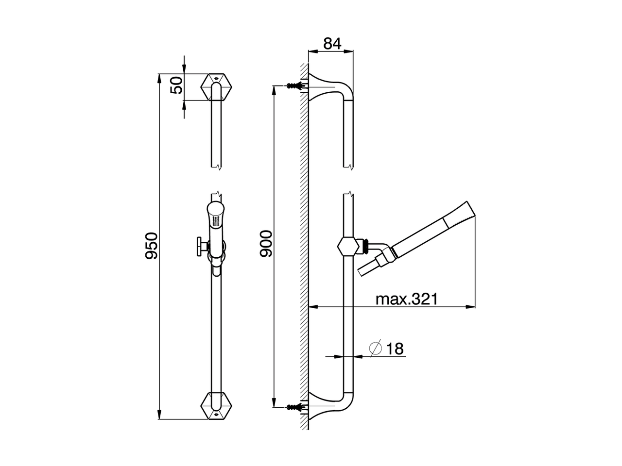 Slide rail shower kit CHERIE_CE003111 - v1