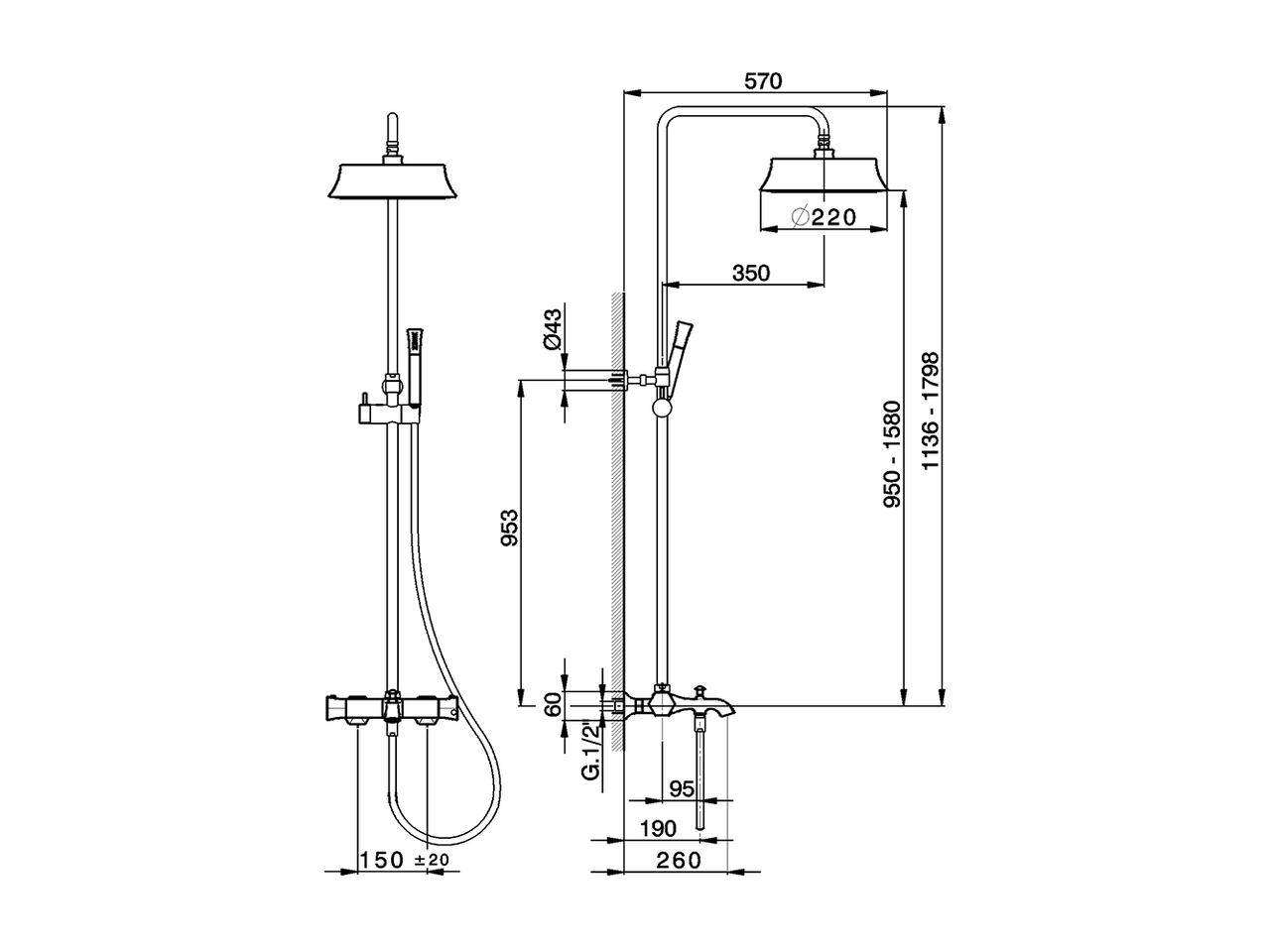 3-functions Thermostatic shower set CHERIE_CEC83010 - v1