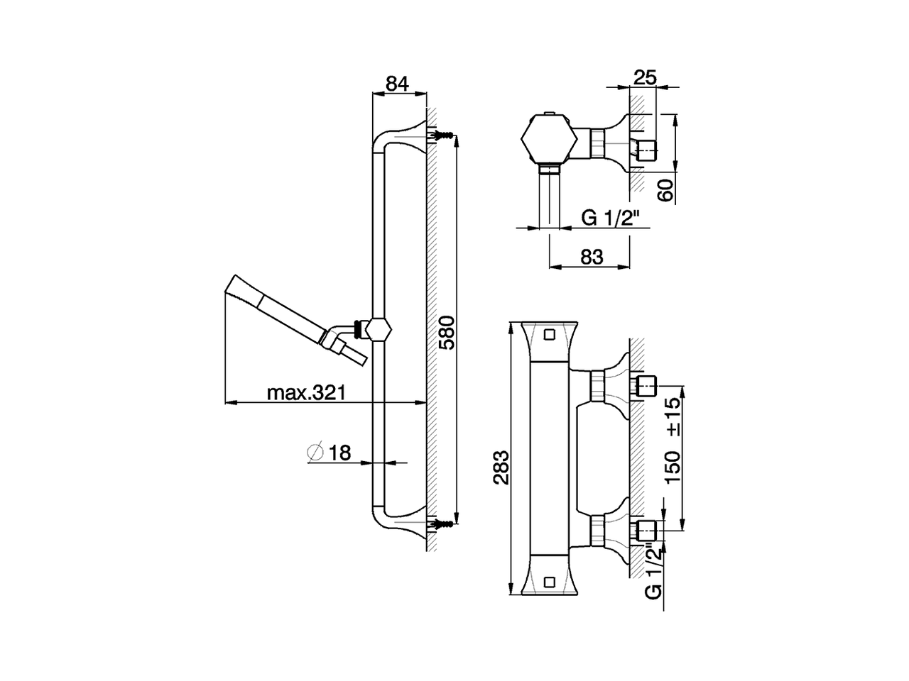 Thermostatic shower mixer with sliding bar CHERIE_CES01010 - v1