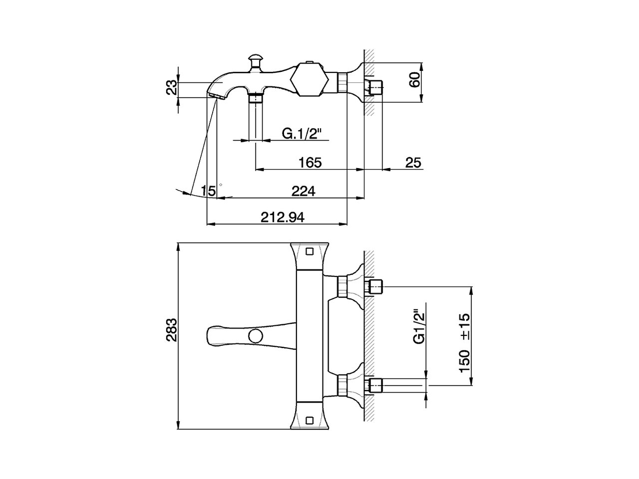 Thermostatic bath mixer CHERIE_CET27010 - v1