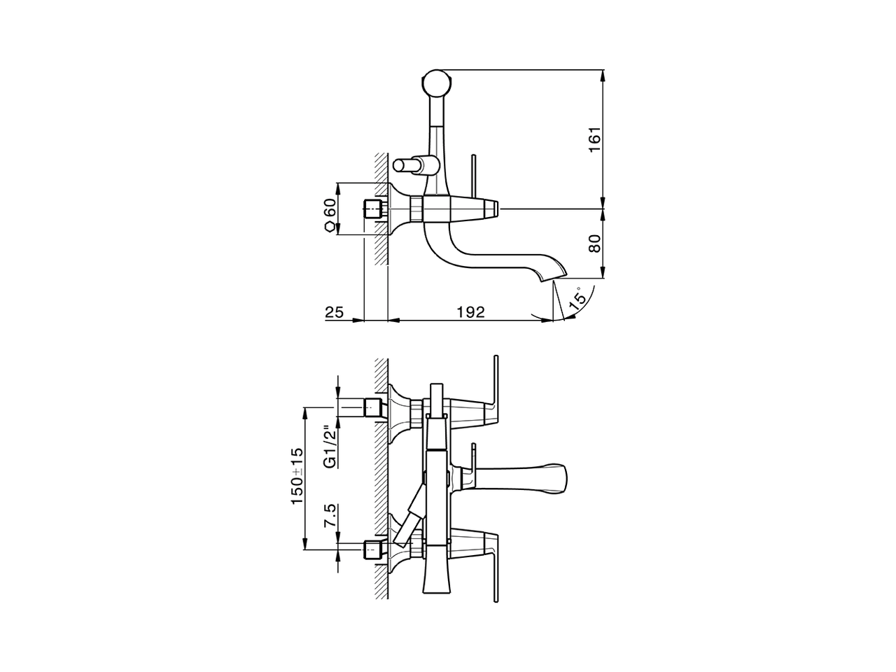 Bath mixer, full equipment CHERIE_CF000100 - v1
