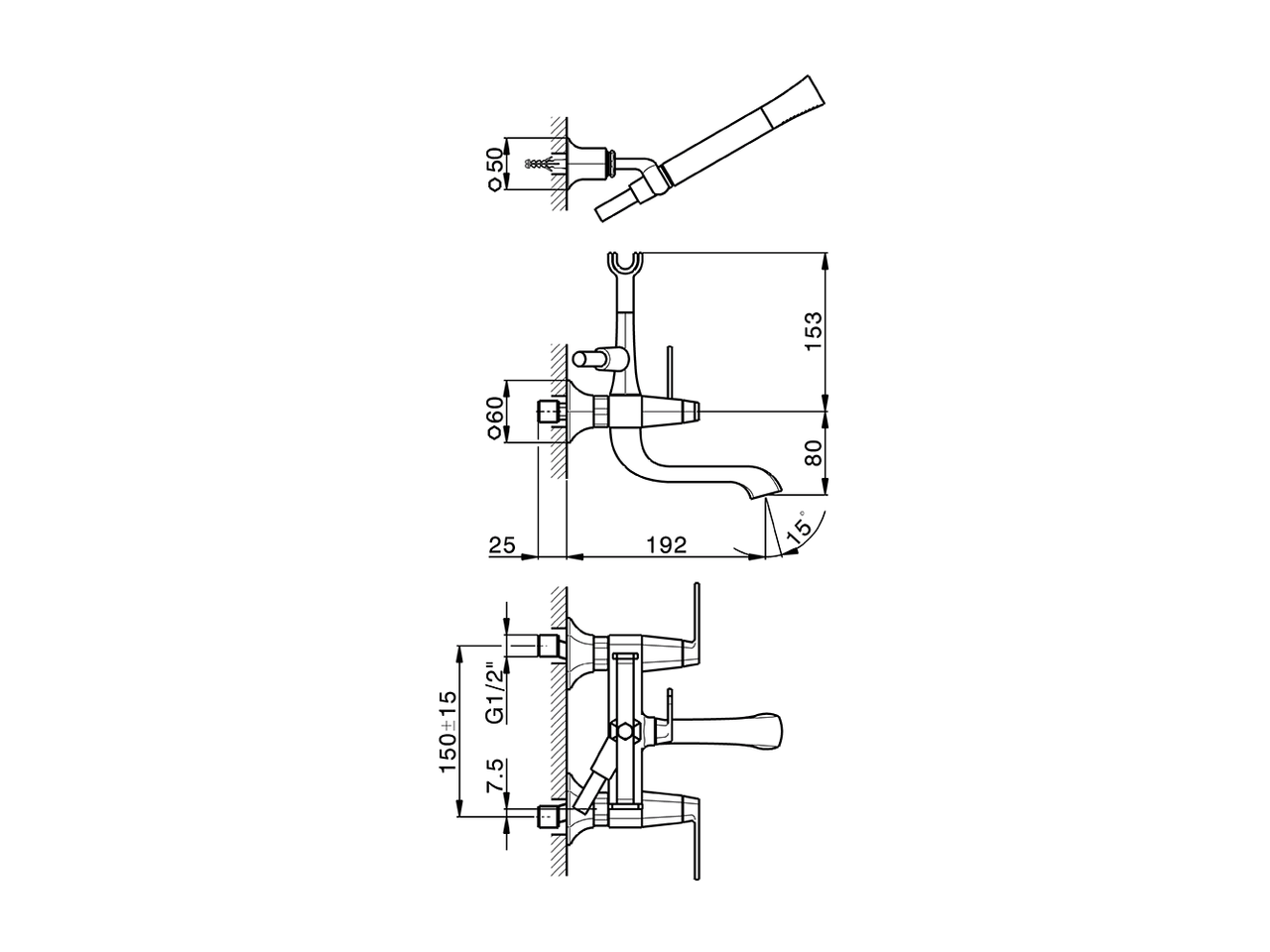 Bath mixer, full equipment CHERIE_CF000120 - v1