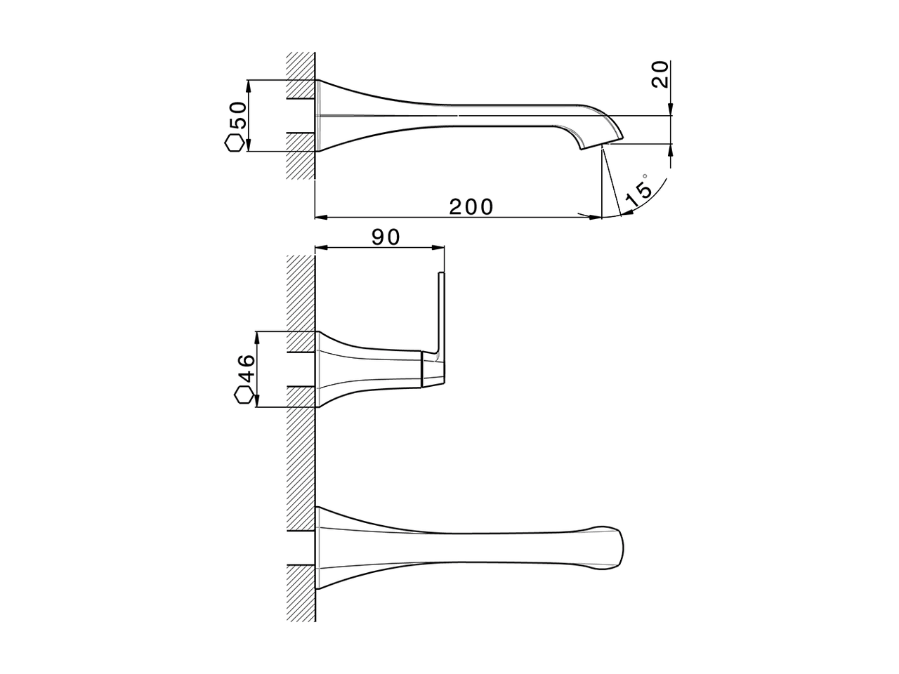 Exposed part for concealed washbasin mixer CHERIE_CF013510 - v1