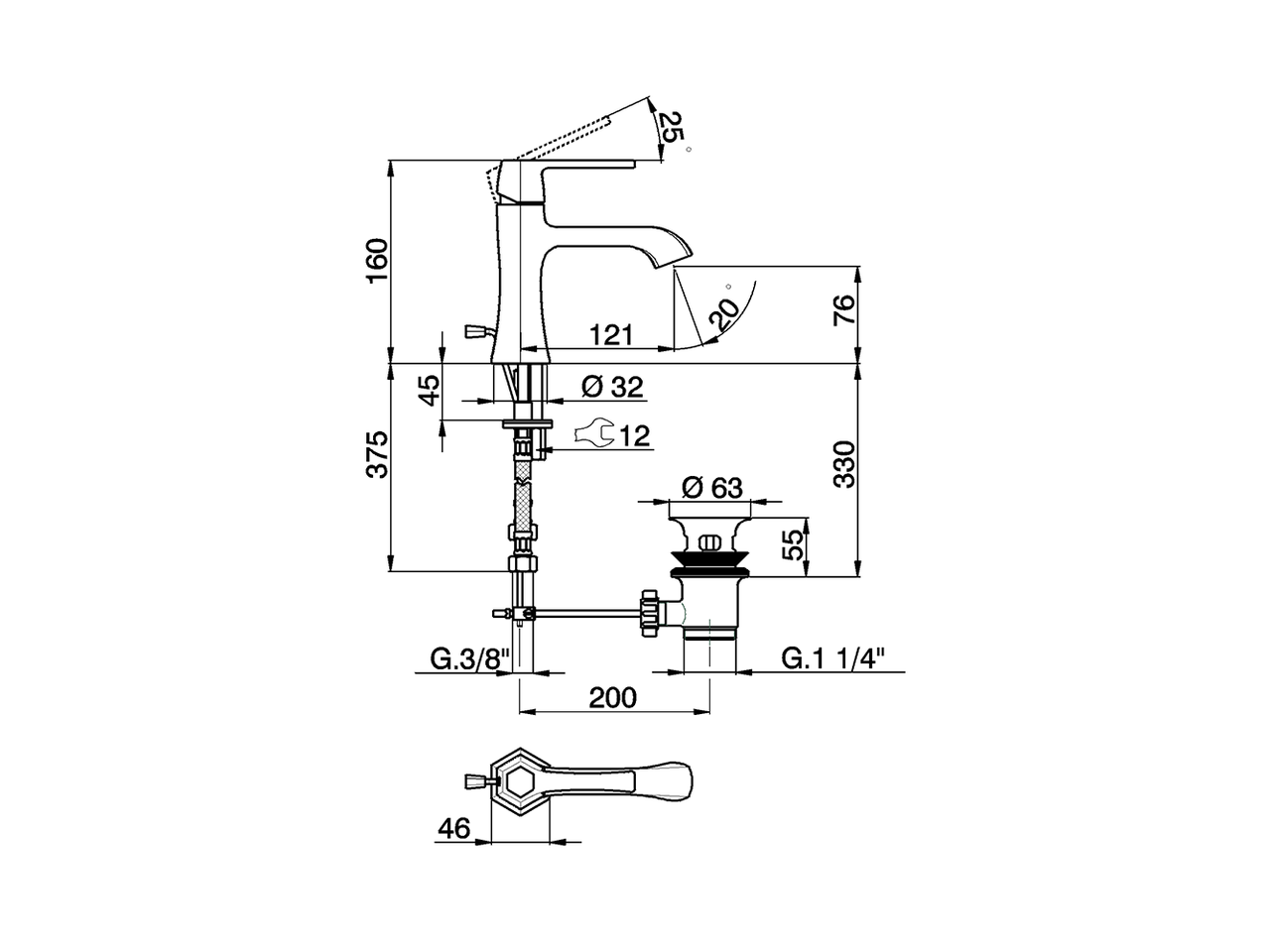 Single lever washbasin mixer CHERIE_CH000514 - v1