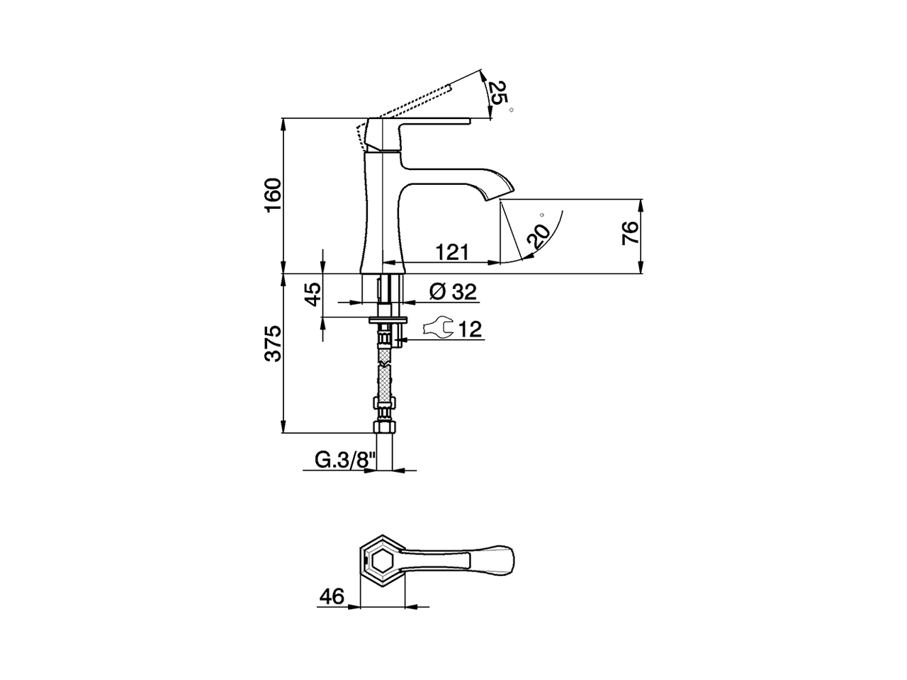 Single lever washbasin mixer CHERIE_CH000544 - v1