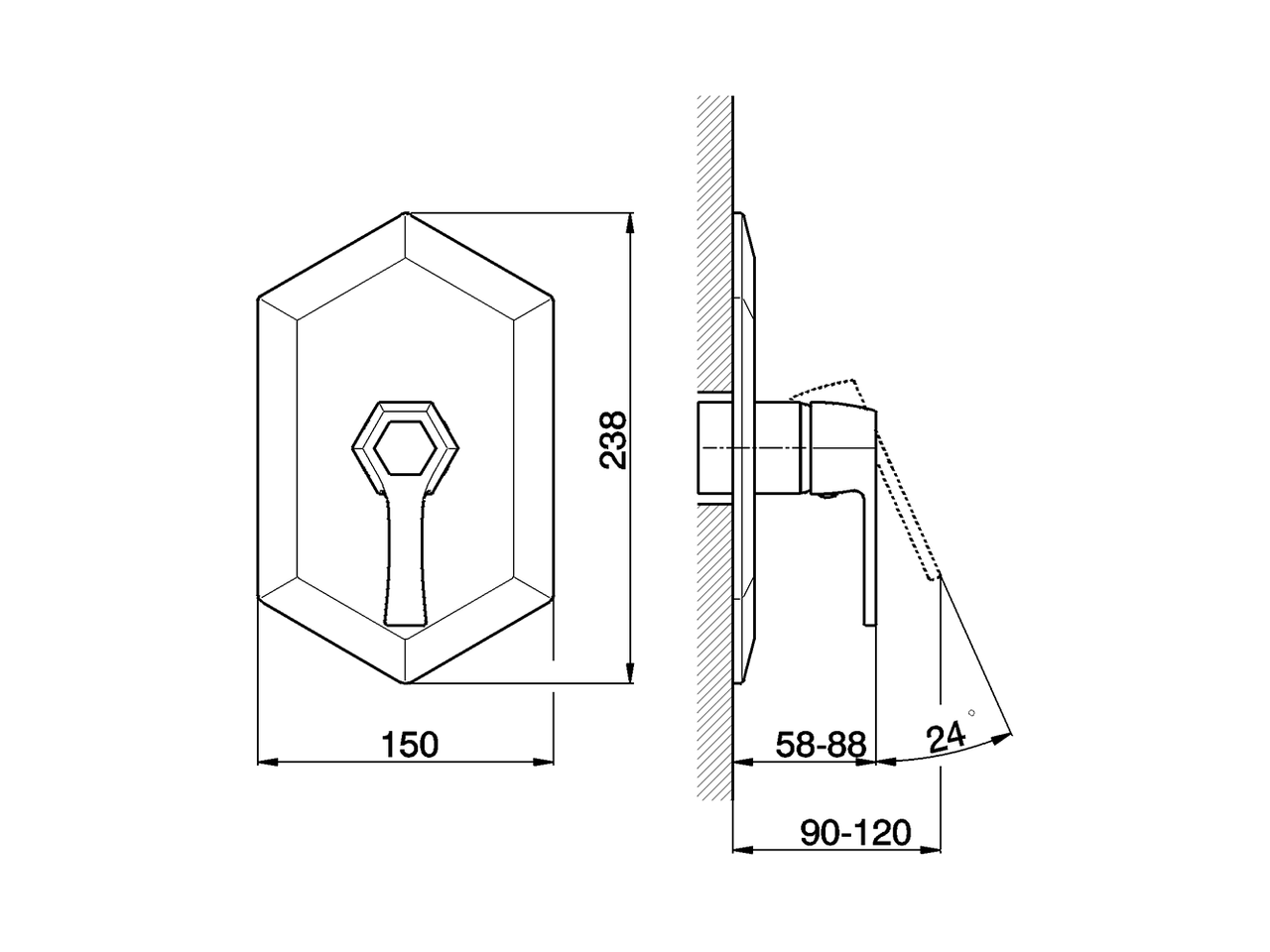Exposed part for concealed S.L. shower valve CHERIE_CH003000 - v1