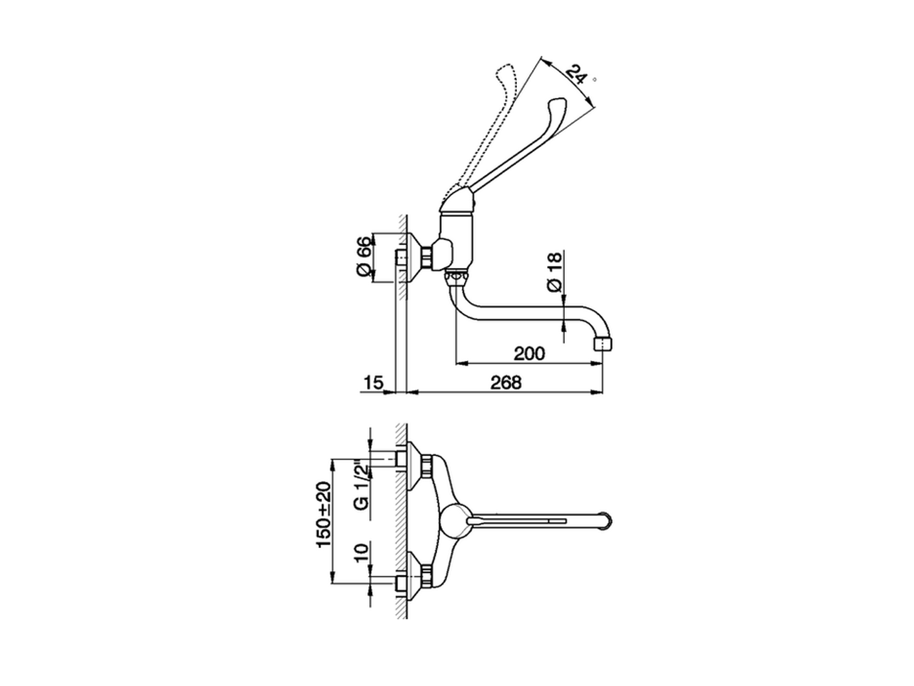Exposed single lever sink mixer CLINIC_CL000401 - v1