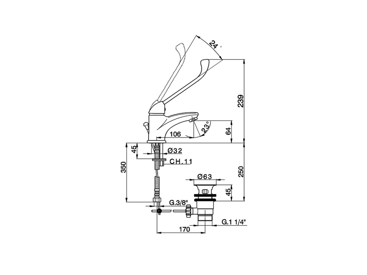 Single lever washbasin mixer CLINIC_CL000512 - v1