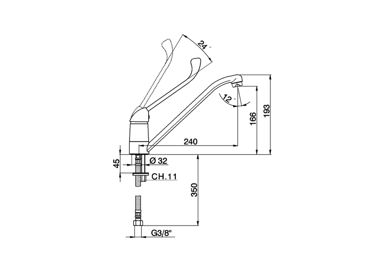 Single lever sink mixer CLINIC_CL000580 - v1