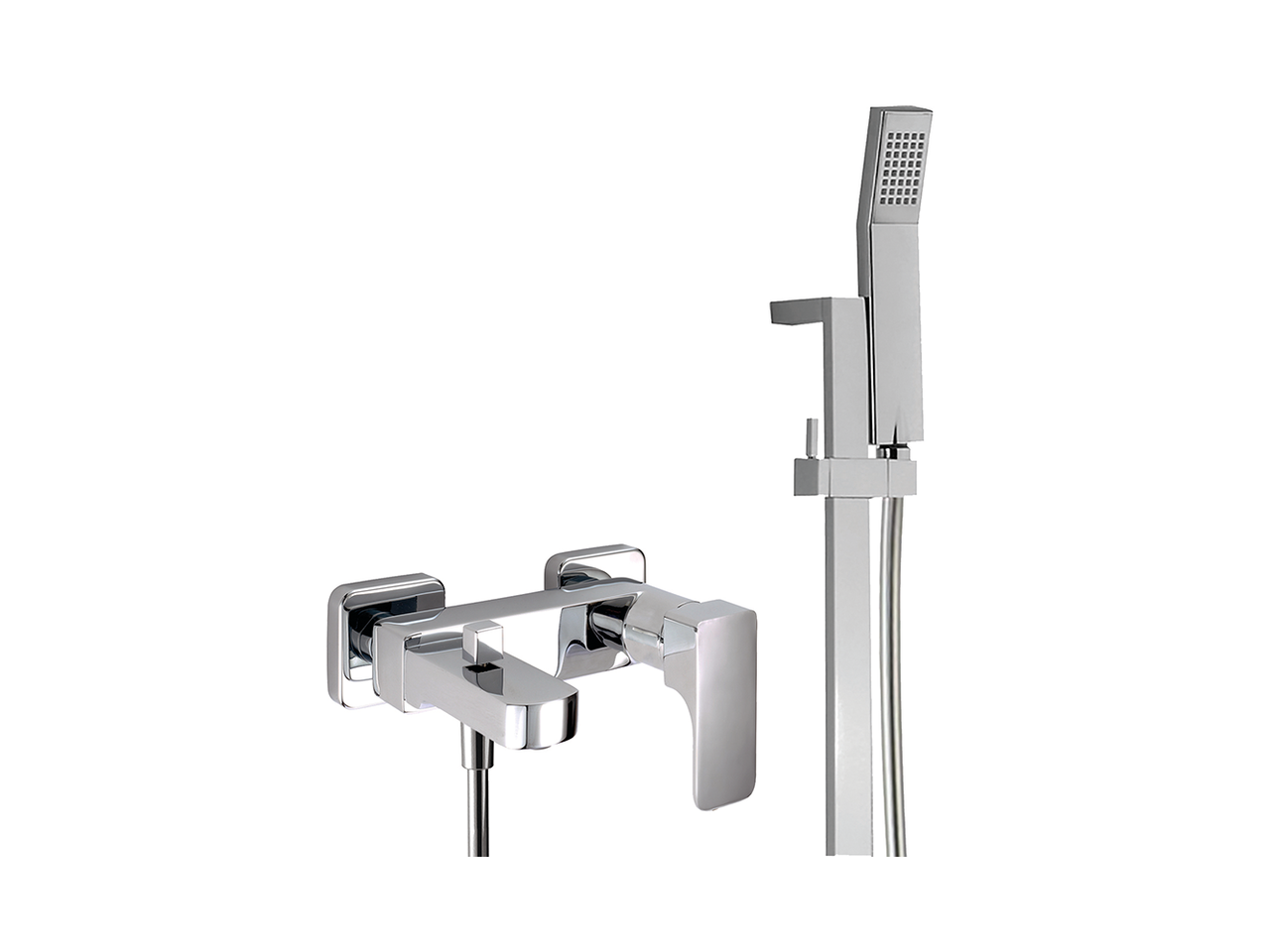 Single lever bath mixer, with shower set CUBIC_CU000062 - v1
