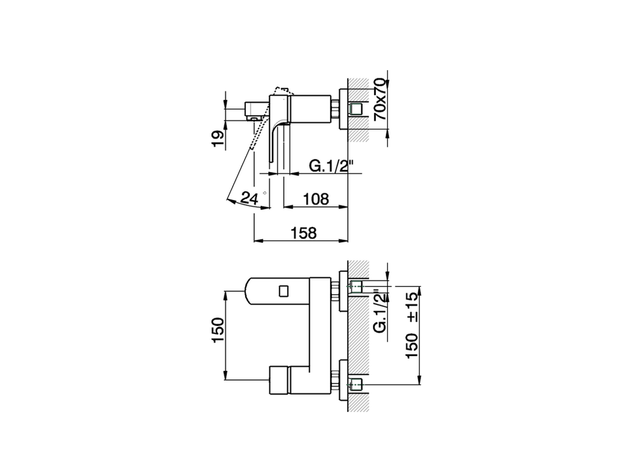 Single lever bath mixer CUBIC_CU000132 - v1