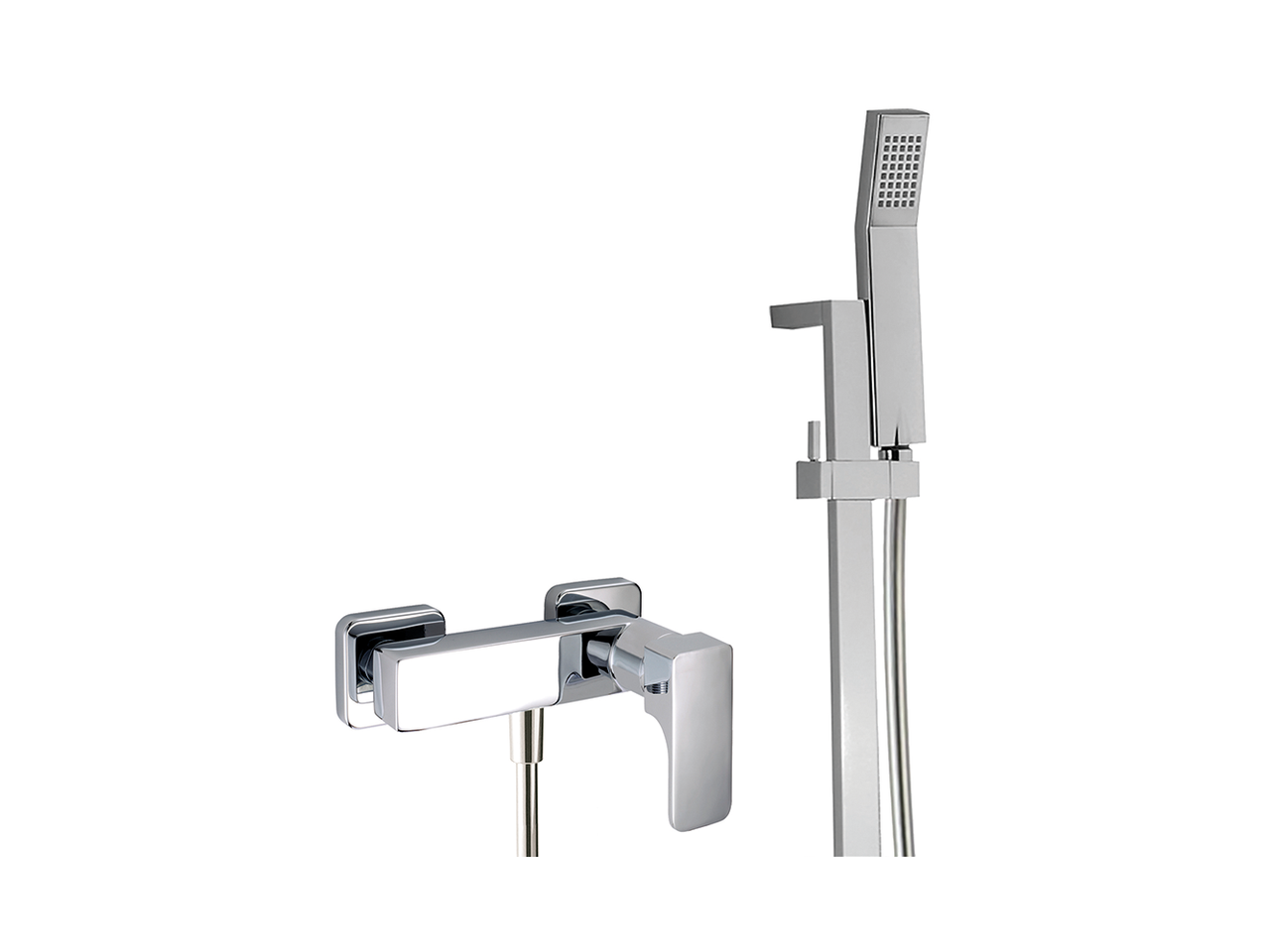 Single lever shower mixer, with shower set CUBIC_CU000462 - v1