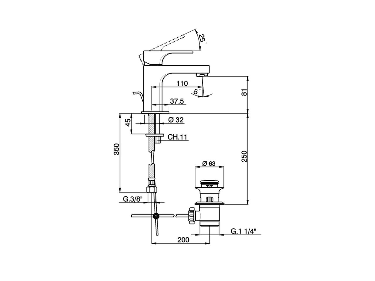 Single lever basin mixer CUBIC_CU000511 - v1