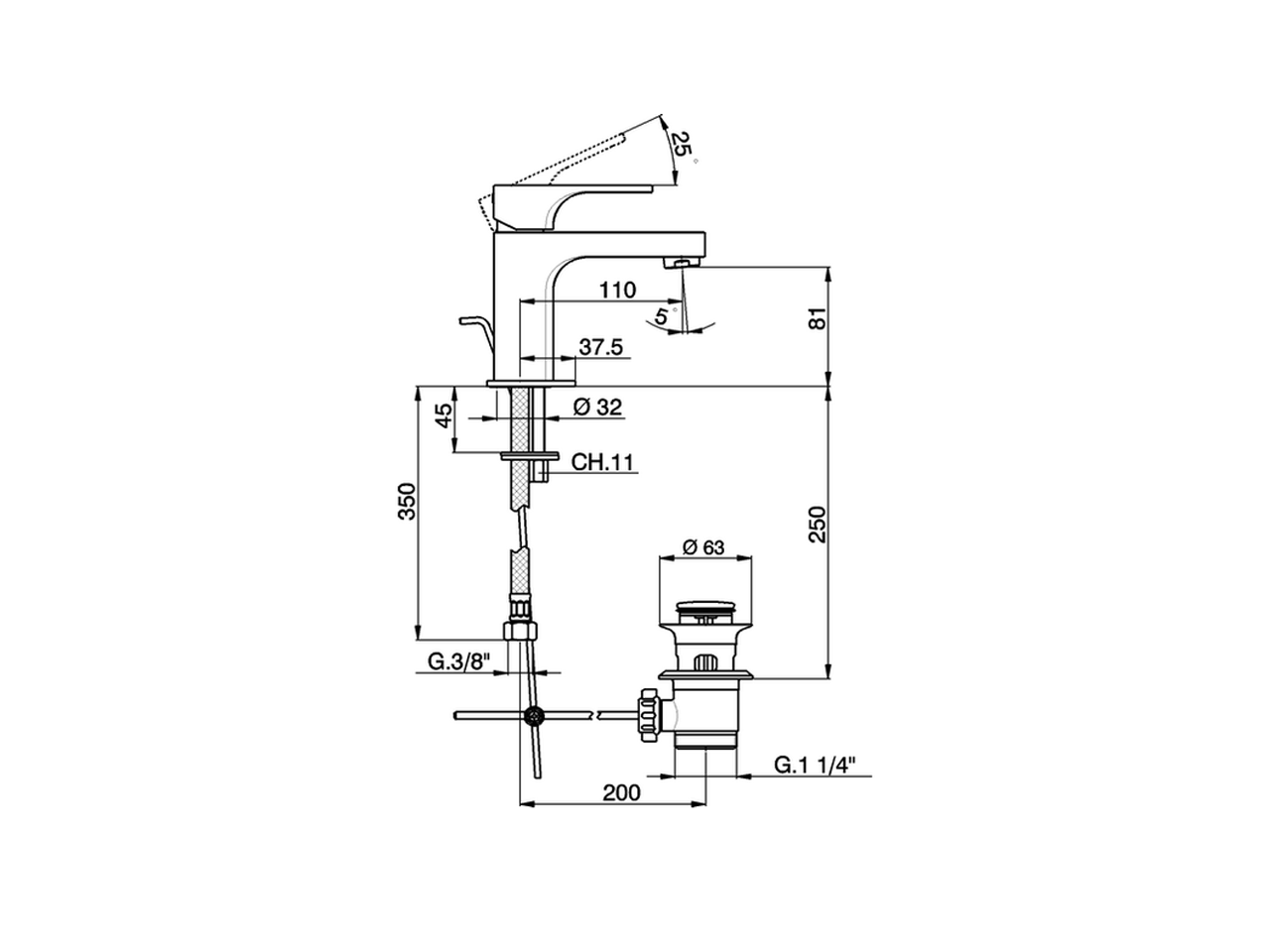 Single lever basin mixer EnergySave CUBIC_CU000515 - v1