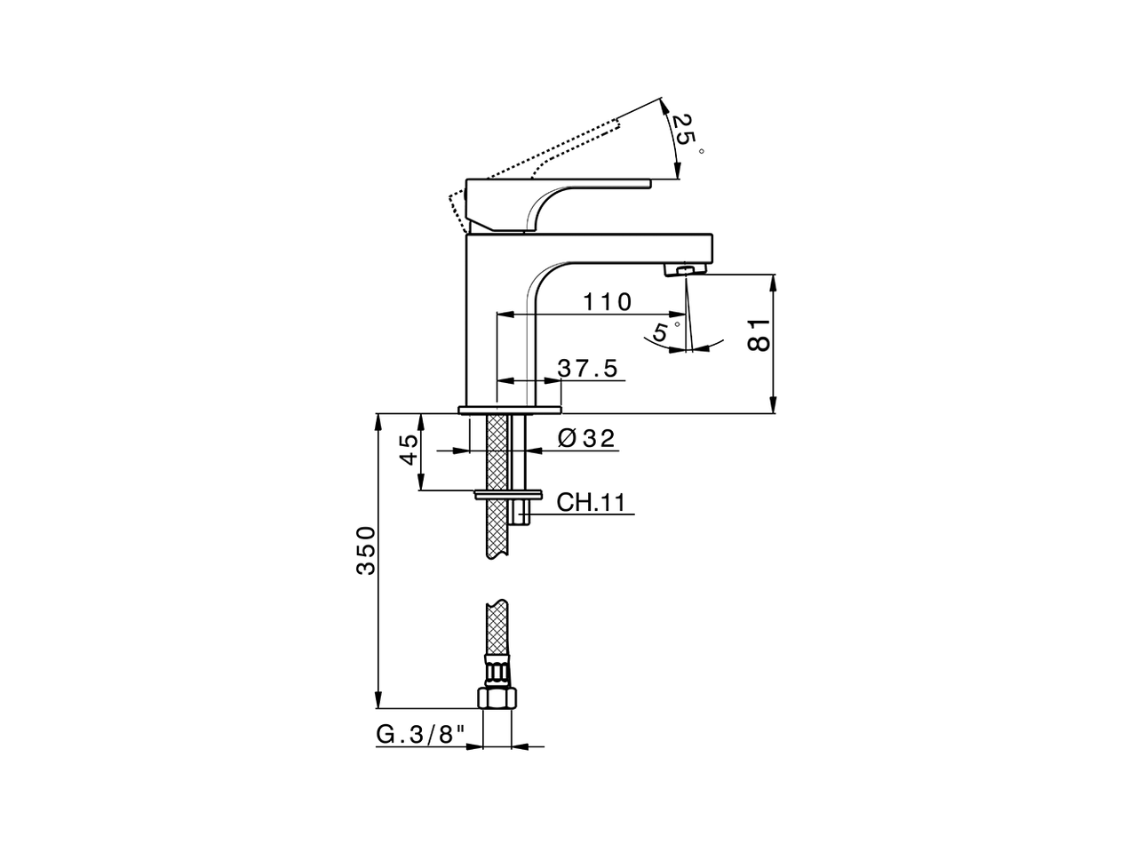 Single lever basin mixer CUBIC_CU000541 - v1
