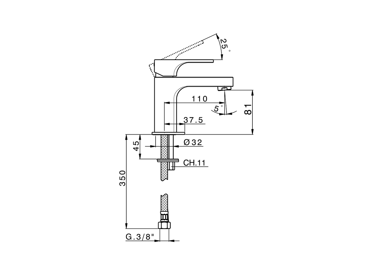 Single lever basin mixer EnergySave CUBIC_CU000545 - v1