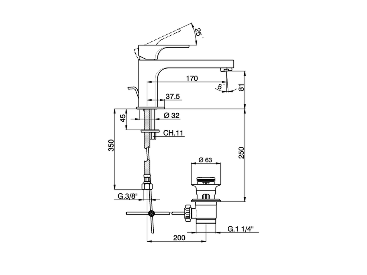 Single lever basin mixer CUBIC_CU001511 - v1