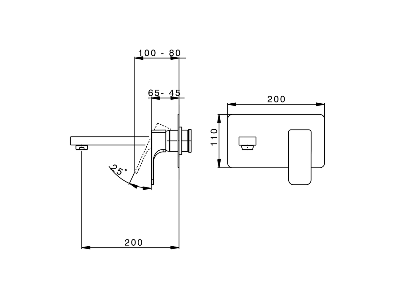 Exposed part for single lever washbasin valve CUBIC_CU005512 - v1