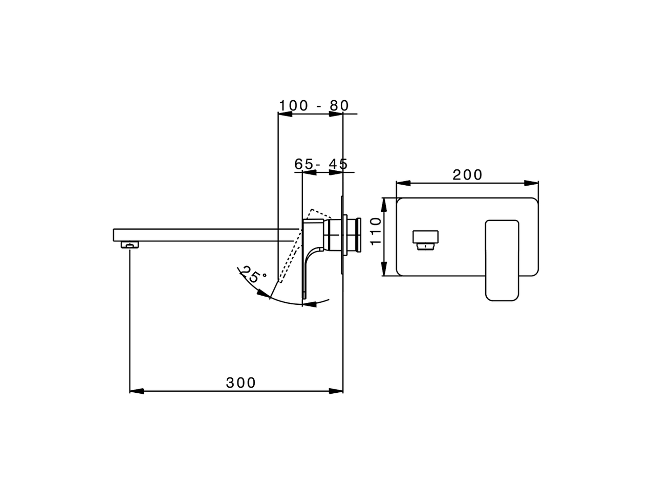 Exposed part for single lever washbasin valve CUBIC_CU005514 - v1