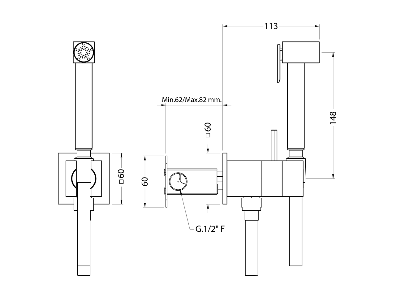 Bidet handshower set HYGENIC SHOWERS_CU007945 - v1