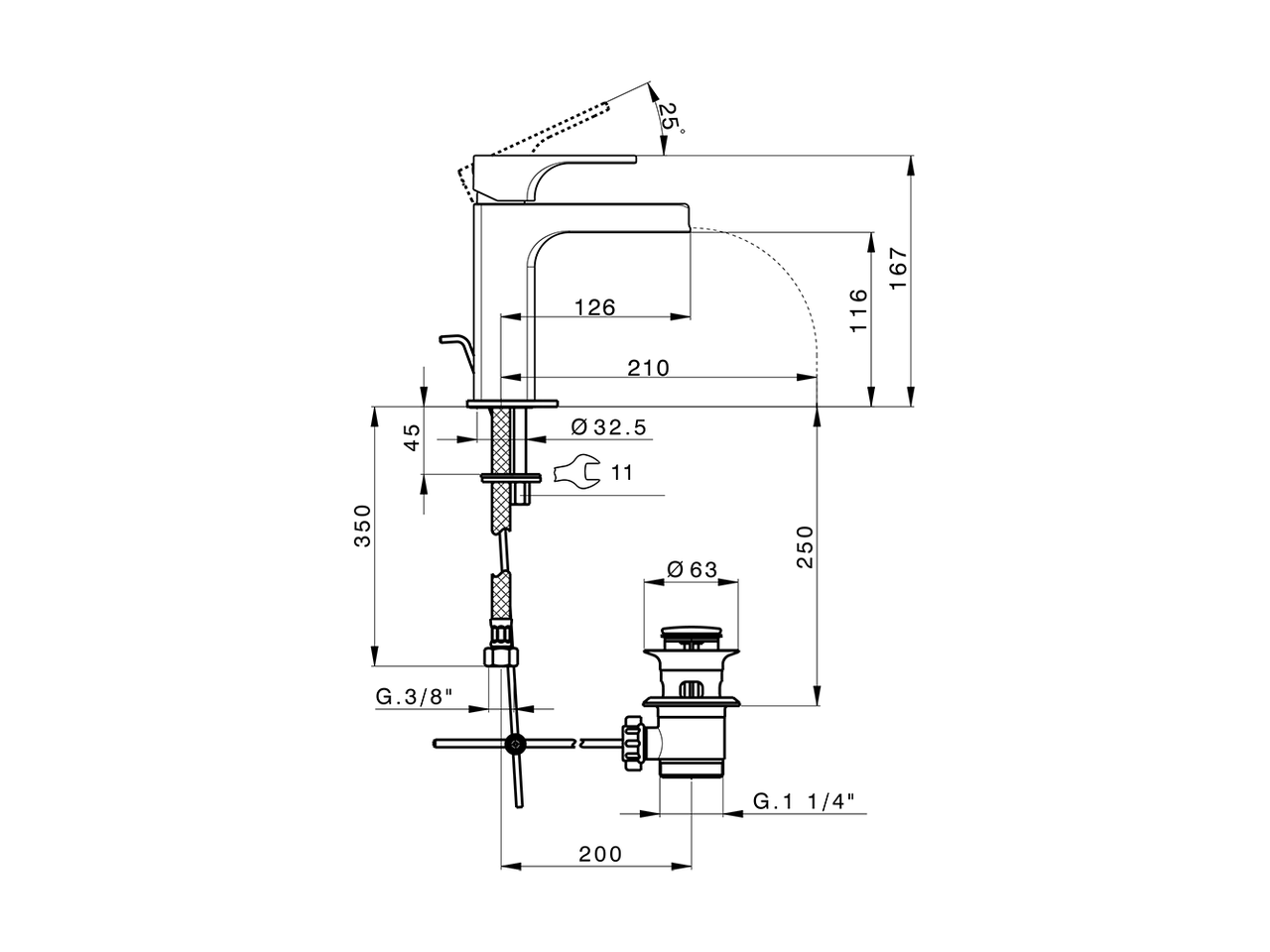 Single lever washbasin mixer large EnergySave CUBIC_CU00C495 - v1