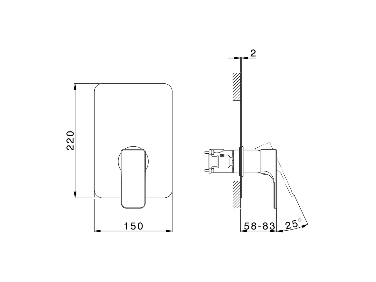 Exposed part for Single Lever One Box Valve CUBIC_CU0BM010 - v1