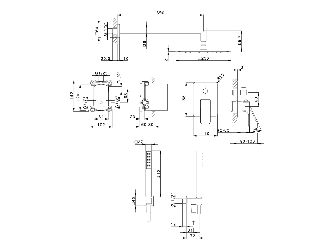 Single Lever concealed shower set CUBIC_CU0KM030 - v1