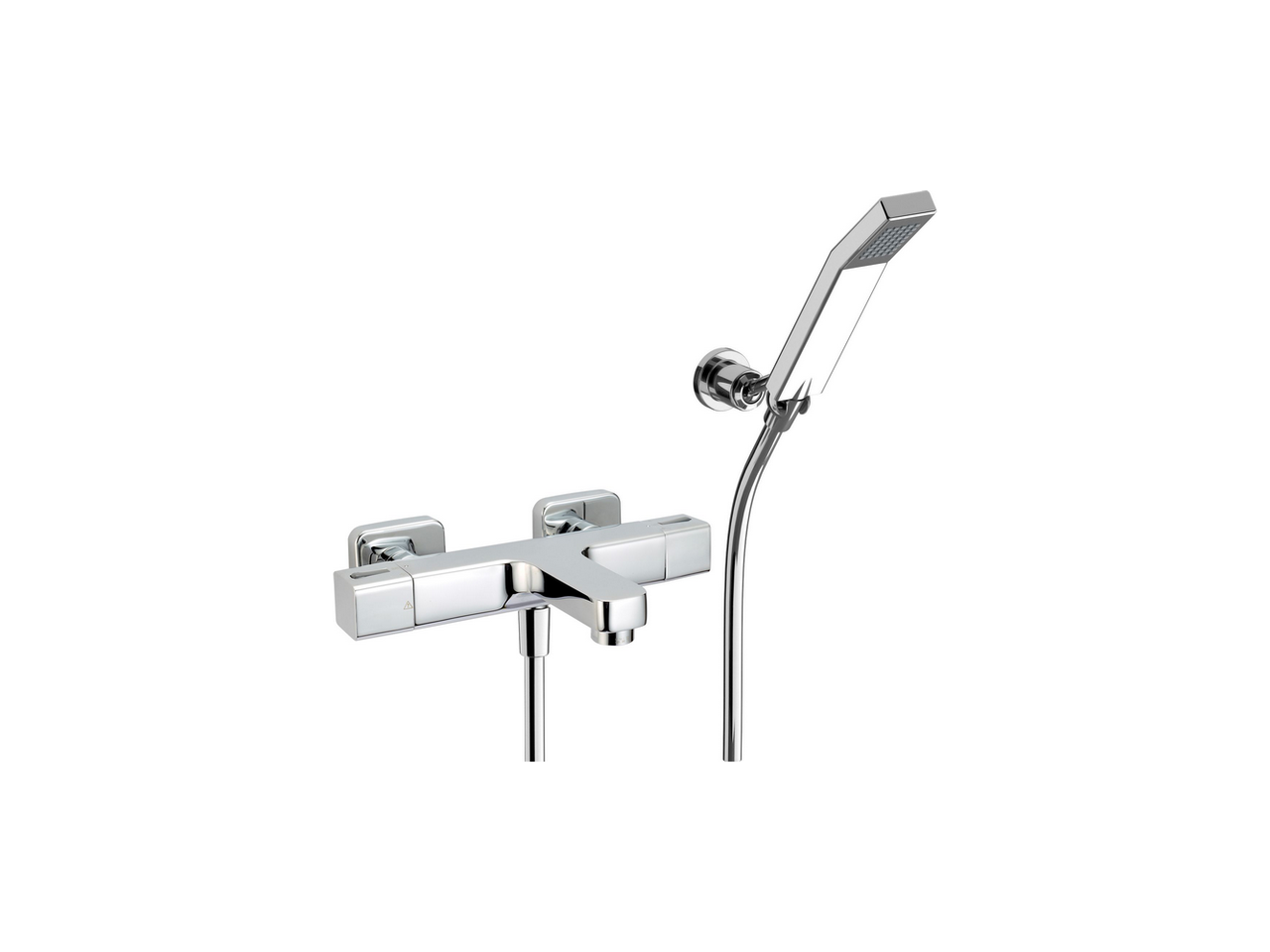 Thermostatic bath mixer, with shower set CUBIC_CUD21020 - v1