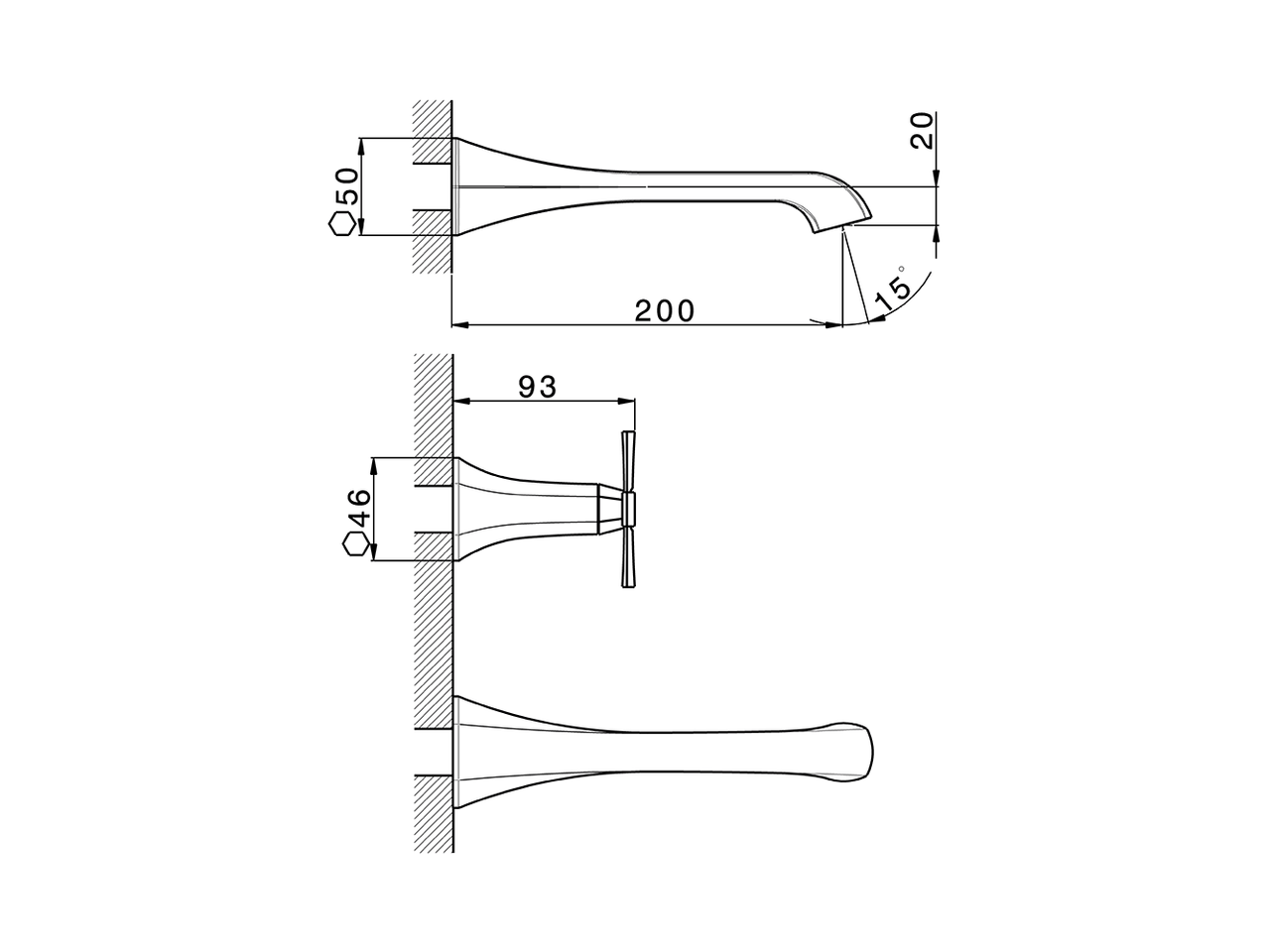 Exposed part for concealed washbasin mixer CHERIE_CX013510 - v1