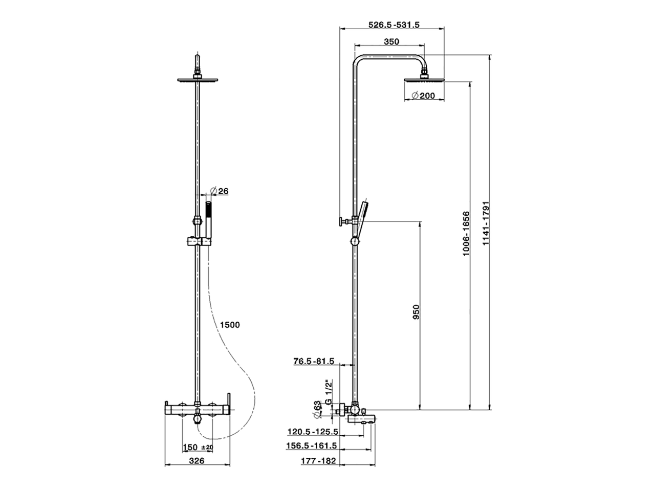 3-functions single lever bath set SHOWER COLUMNS_CY004120 - v1