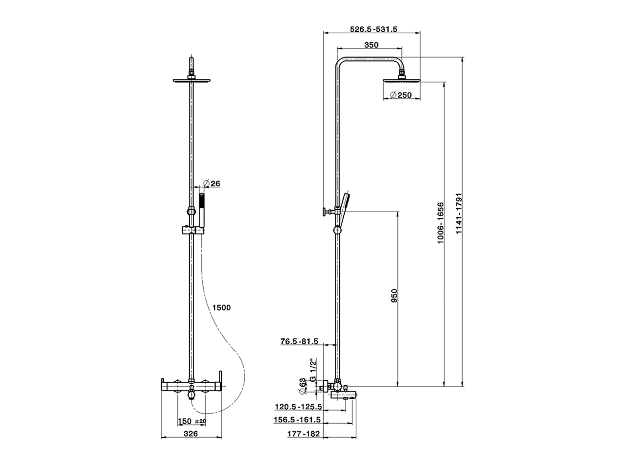 3-functions single lever bath set SHOWER COLUMNS_CY004121 - v1