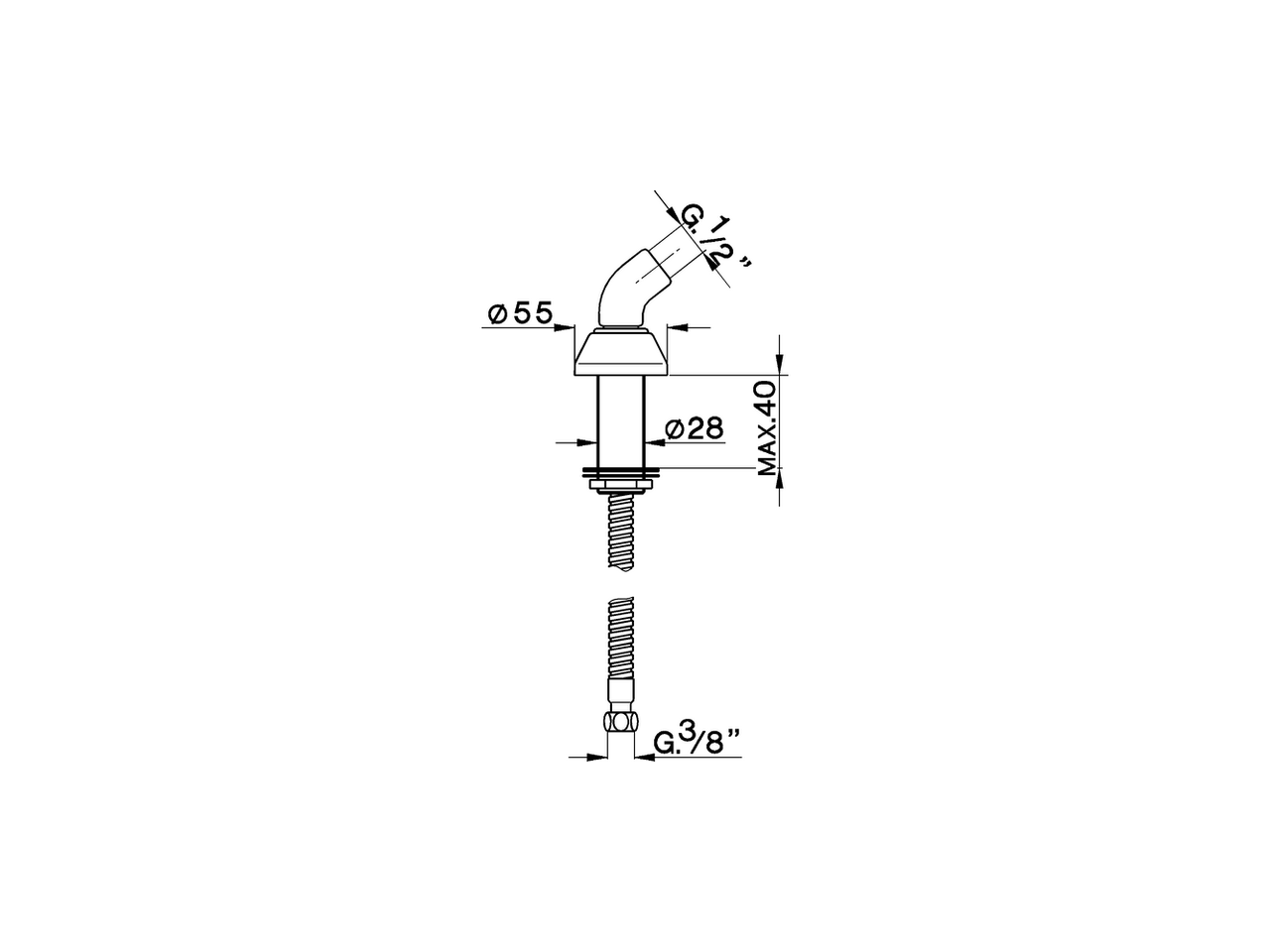 Deck mounted shower holder SHOWER_DS000950 - v1