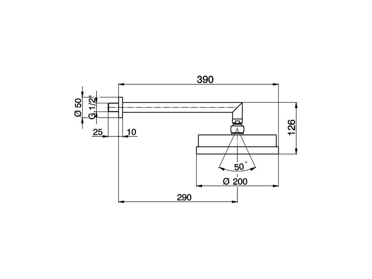 Shower arm with showerhead SHOWER_DS013160 - v1