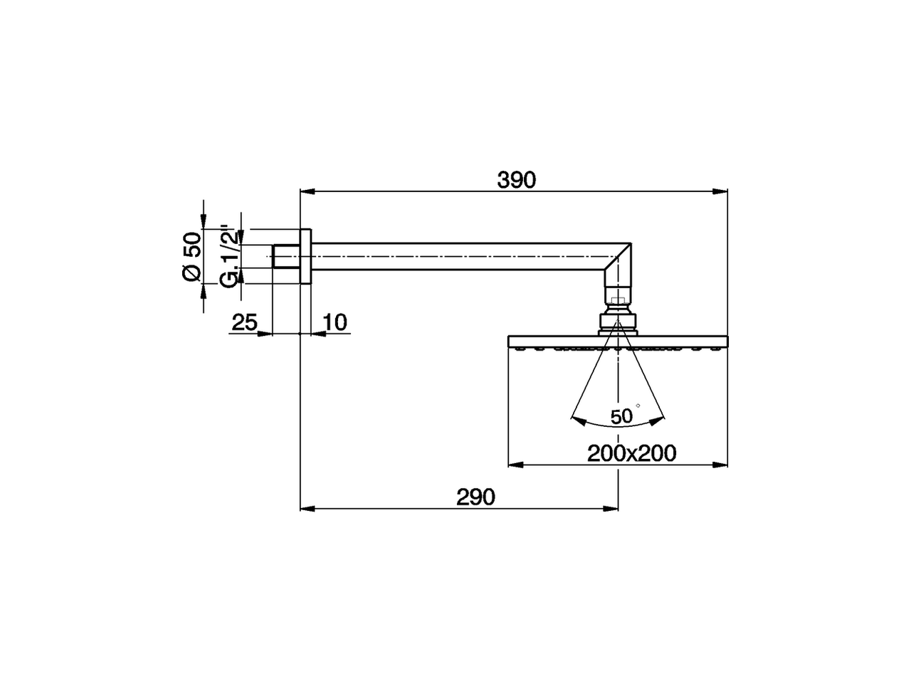 Shower arm with showerhead SHOWER_DS013260 - v1