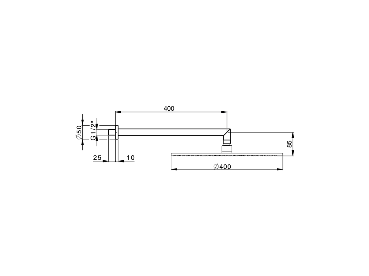 Shower arm with showerhead SHOWER_DS013610 - v1