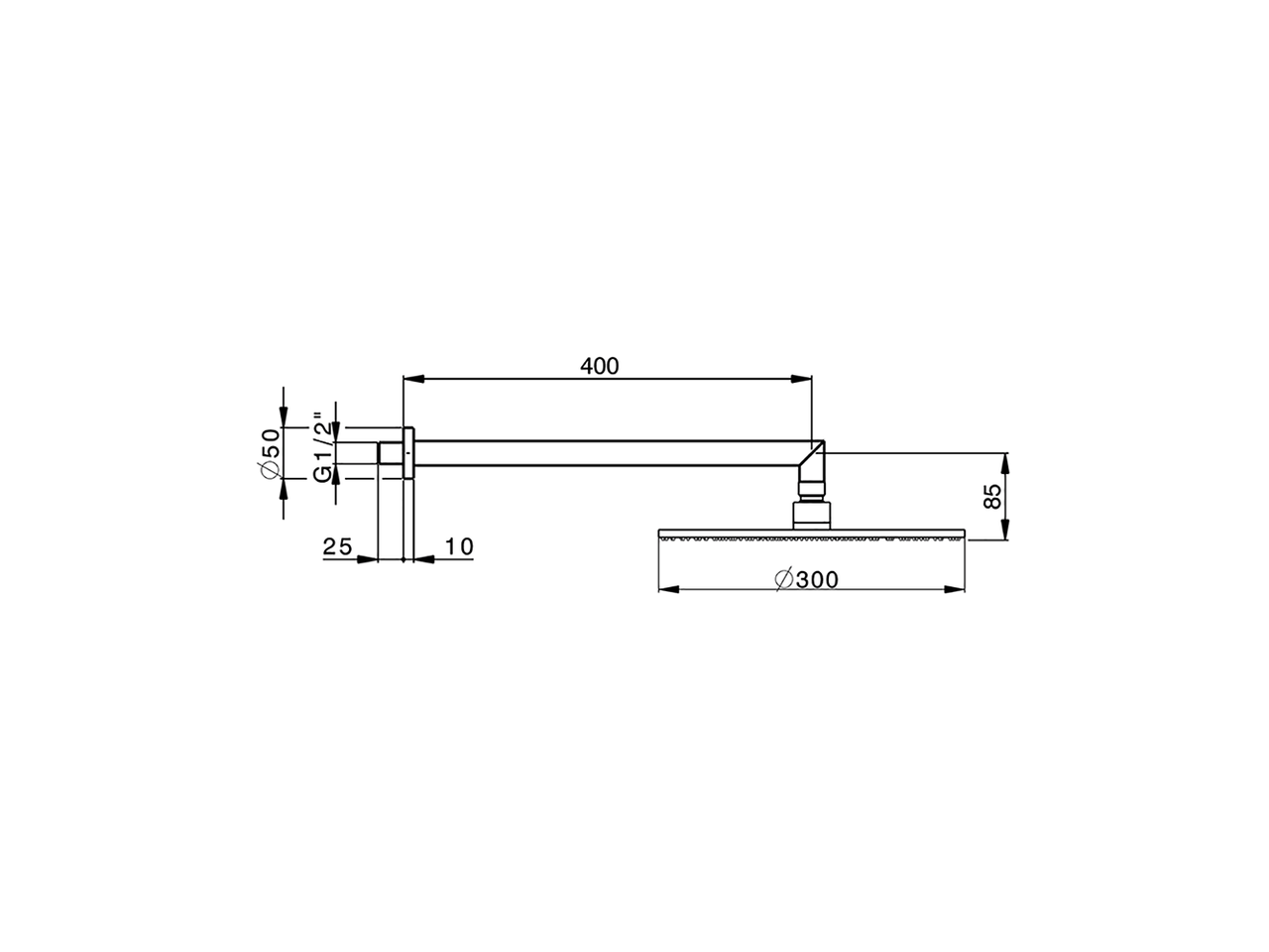 Shower arm with showerhead SHOWER_DS013620 - v1