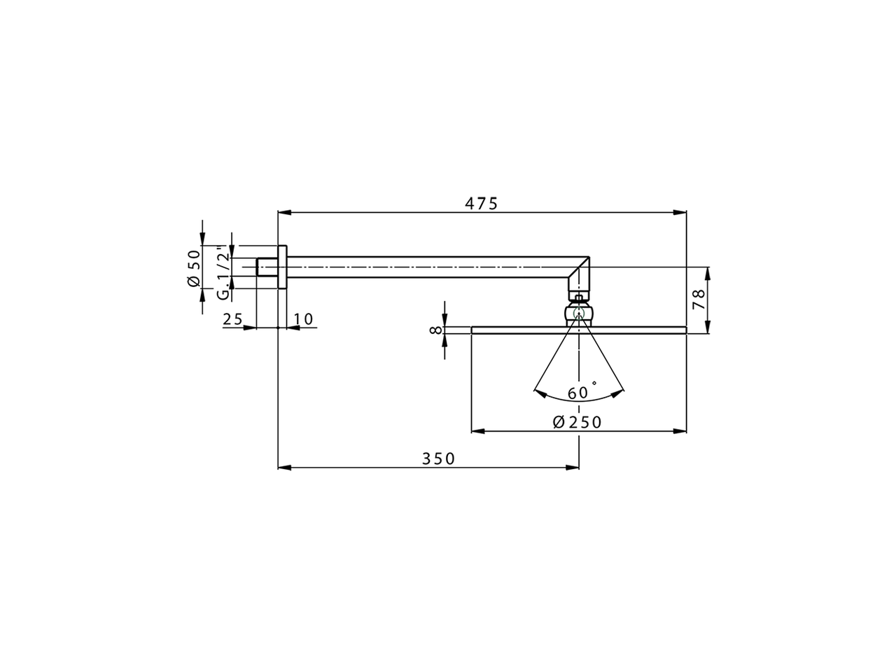 Shower arm with showerhead SHOWER_DS013630 - v1