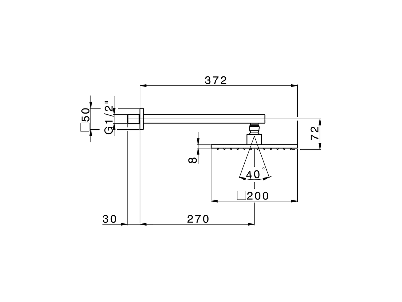 Shower arm with showerhead SHOWER_DS013650 - v1