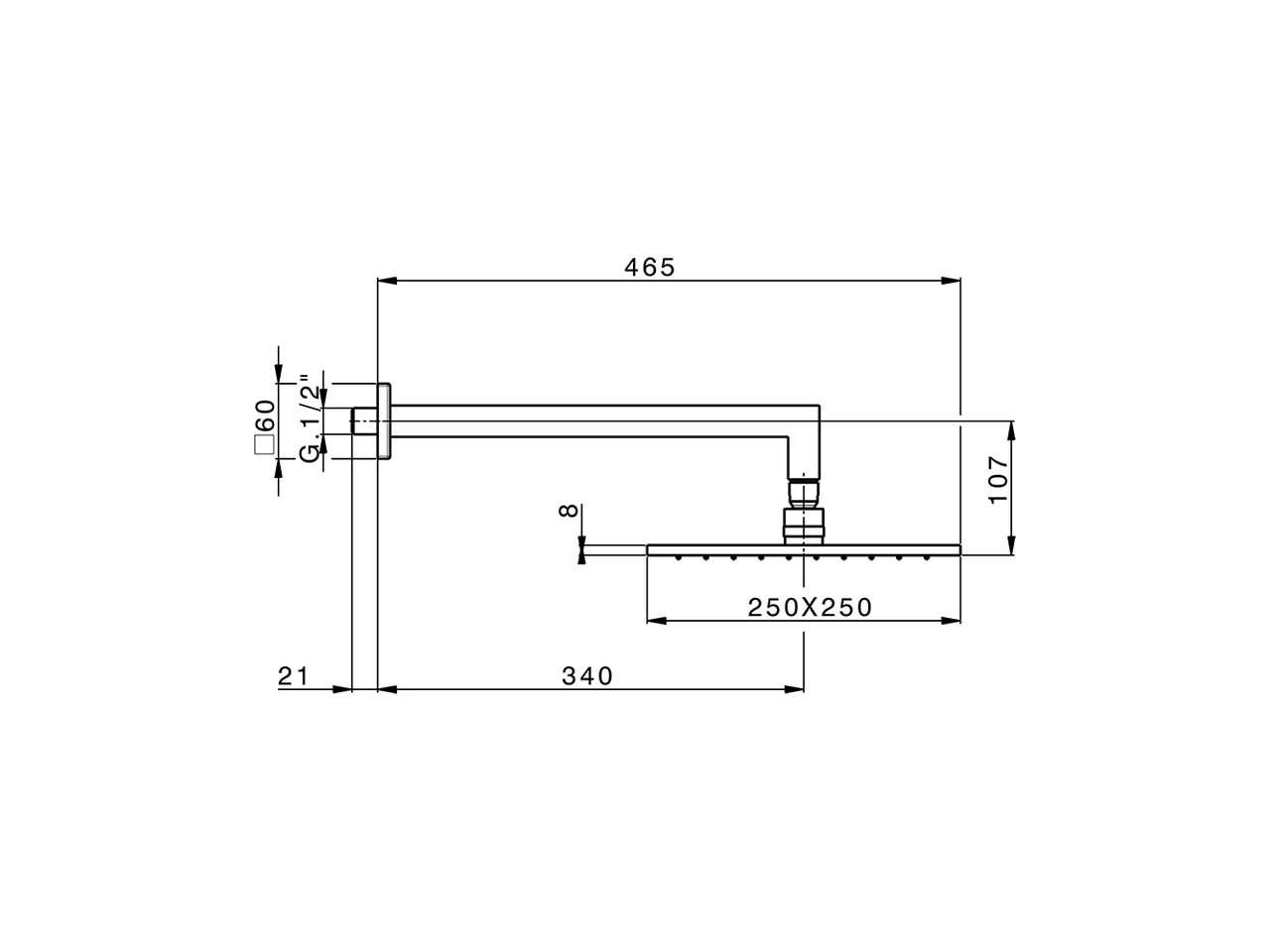 Shower arm with showerhead WELLNESS_DS013660 - v1