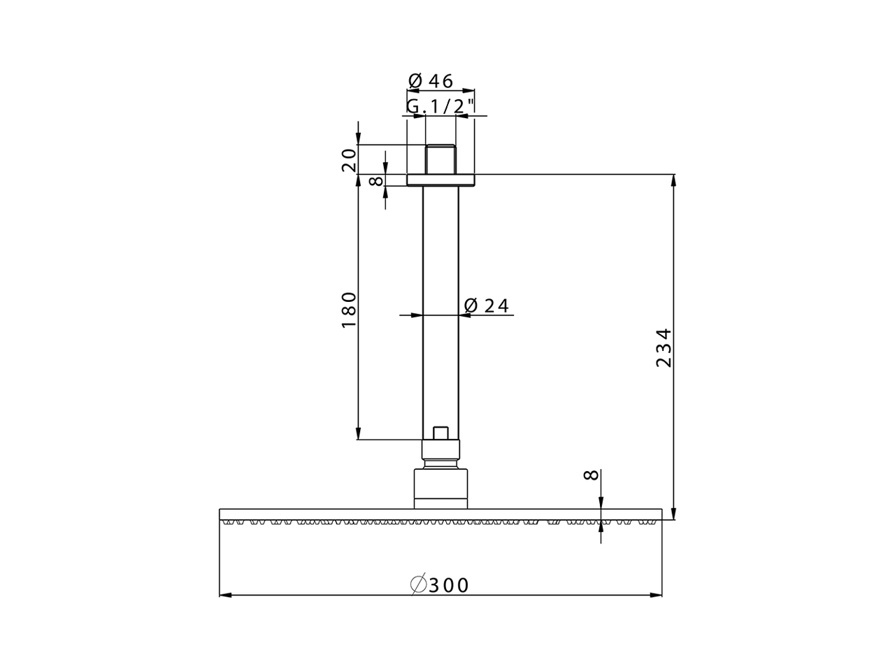 Shower arm with showerhead WELLNESS_DS013700 - v1