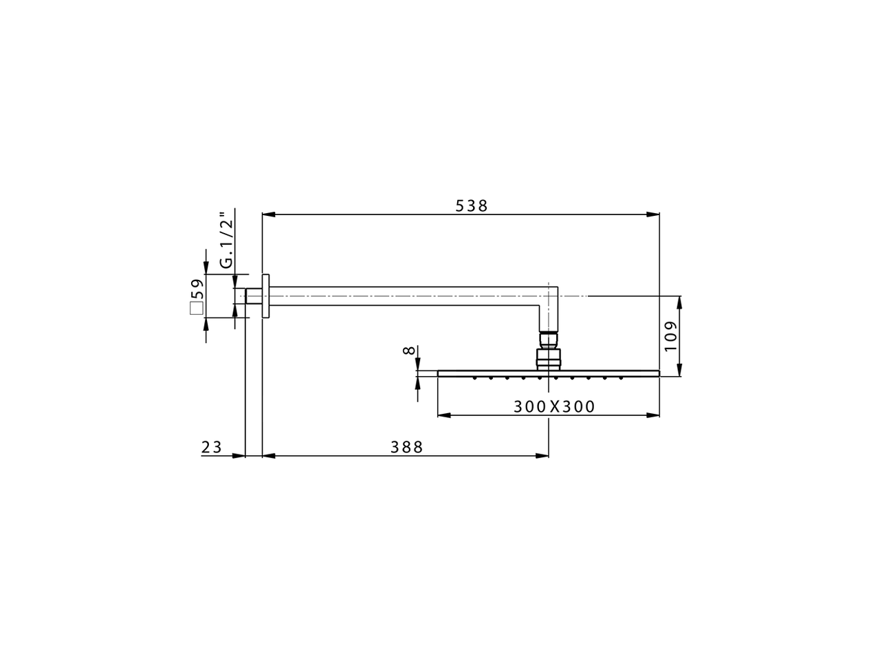 Shower arm with showerhead SHOWER_DS013720 - v1