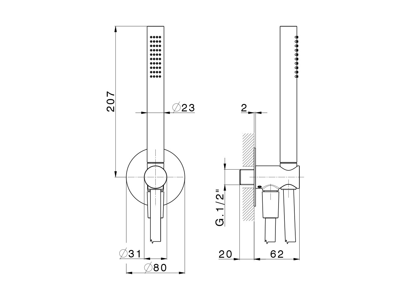 Shower set with wall elbow PUSH&SHOWER_DS0G5100 - v1