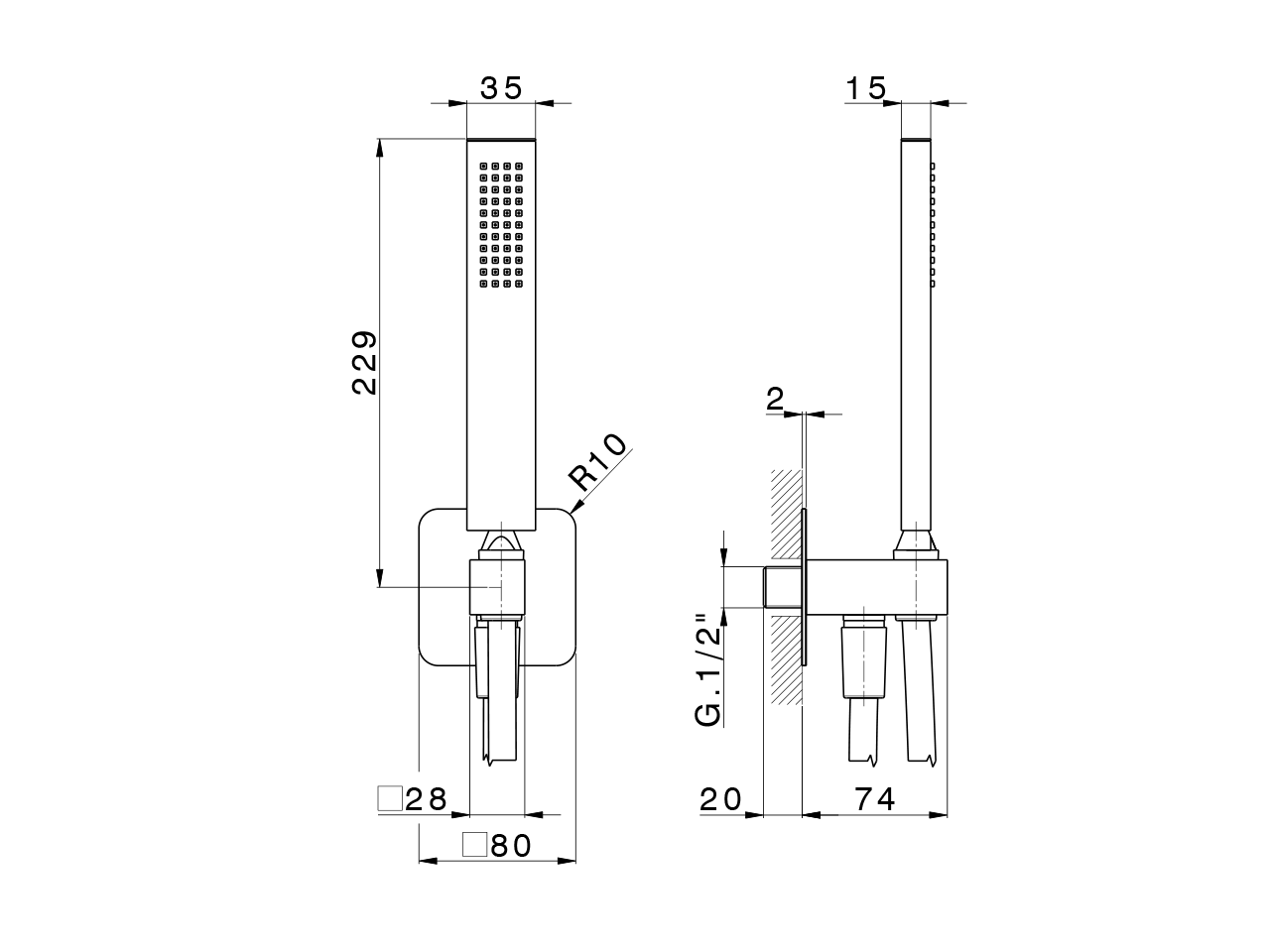 Shower set with wall elbow PUSH&SHOWER_DS0G5110 - v1