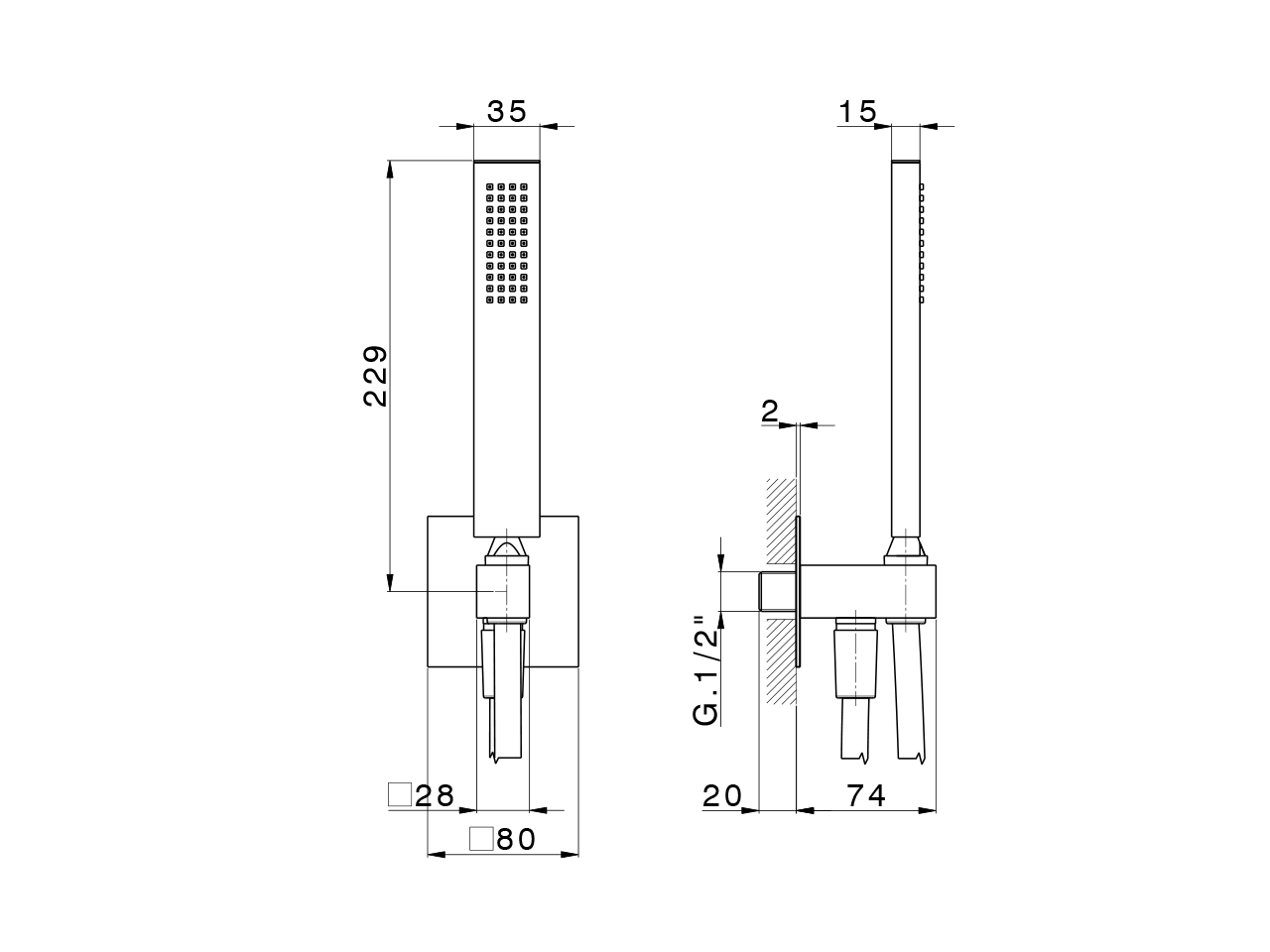Shower set with wall elbow PUSH&SHOWER_DS0G5120 - v1