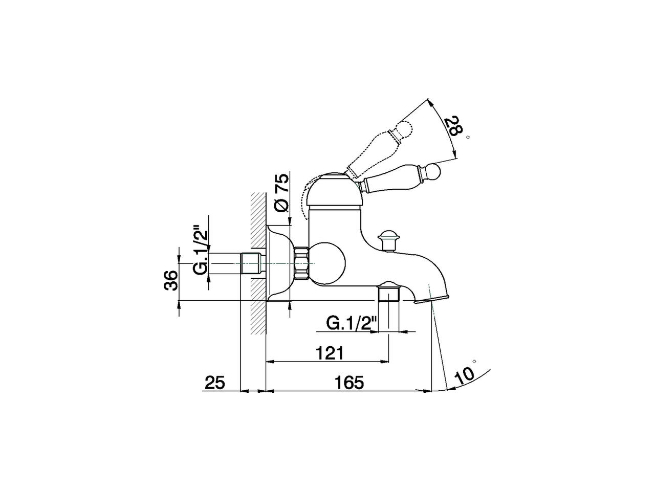 Single lever bath mixer ARCANA EMPRESS_EM000130 - v1